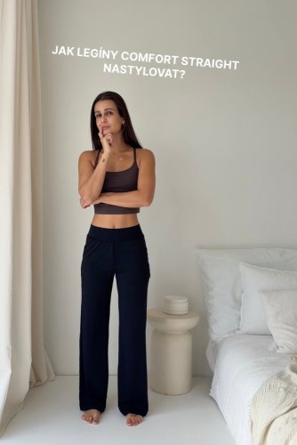 LEGÍNY COMFORT STRAIGHT BLACK (SKRÁTENÉ) - Veľkosť: XL