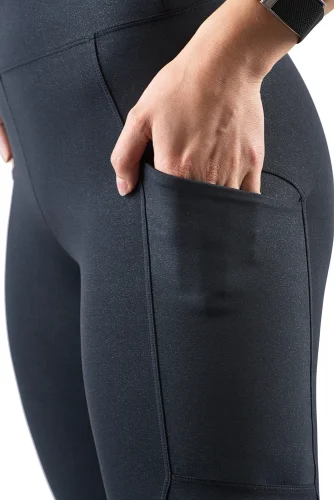LEGÍNY ELITE GLITTER BLACK - Veľkosť: XS
