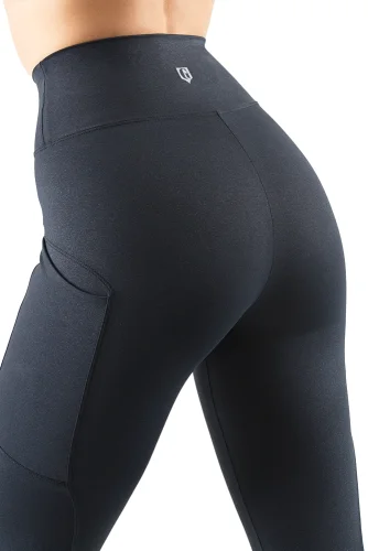 LEGÍNY ELITE GLITTER BLACK - Veľkosť: XS