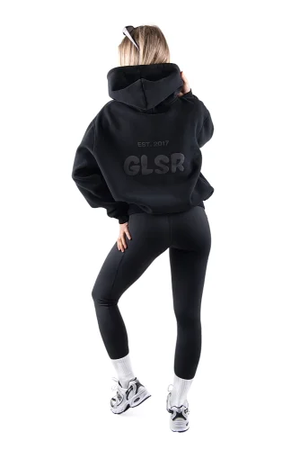 MIKINA S KAPUCŇOU GLSR OVERSIZED BLACK - Veľkosť: XL