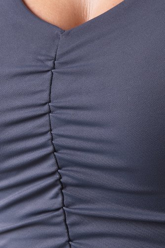 CROP TOP IDENTITY DARK GREY - Velikost: L