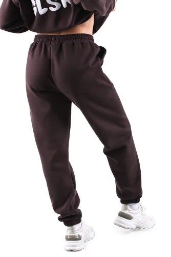 TEPLÁKY GLSR OVERSIZED DARK BROWN - Veľkosť: M